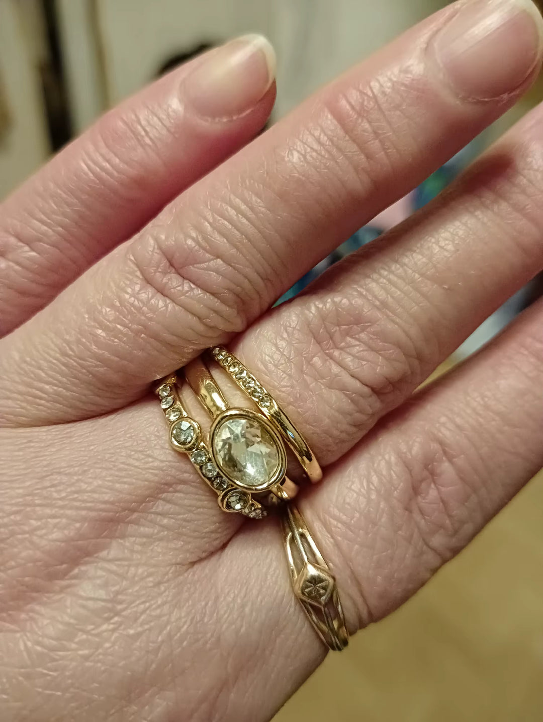Lily - Gold & Zirconia Ring Set