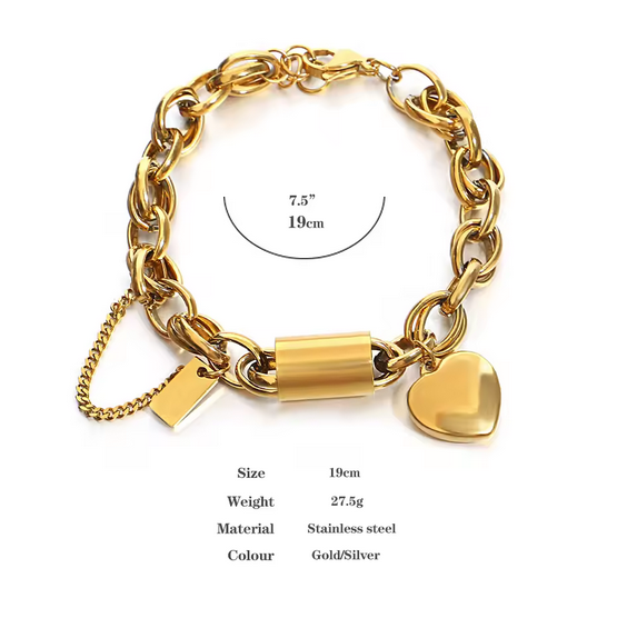 Heartened Chunky Bracelet | Gold 18k